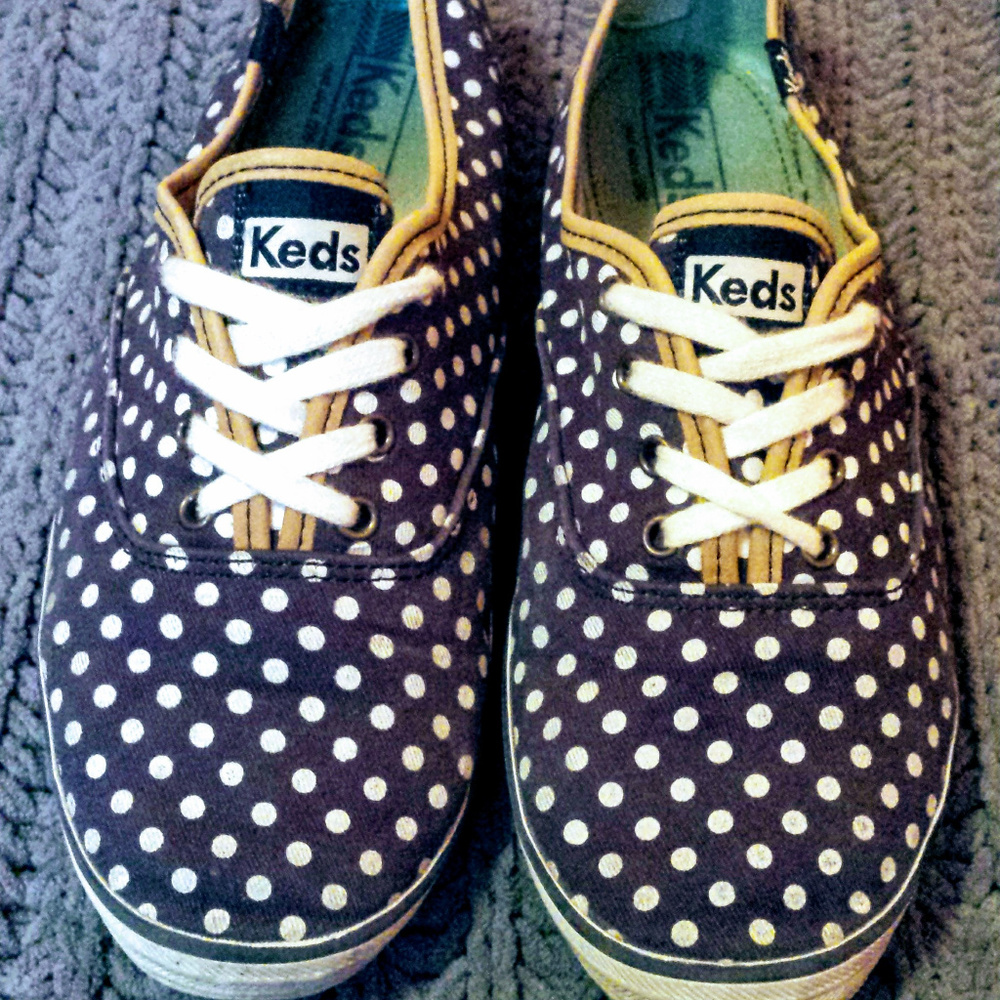 Navy Blue Polka Dot Keds